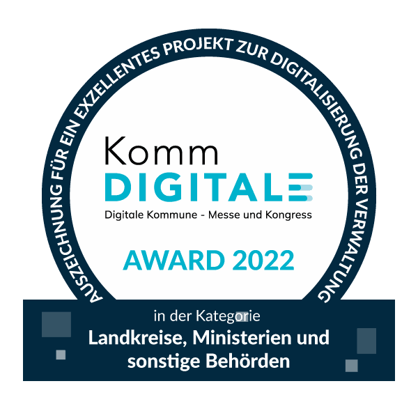 Auszeichnung für das „Gemeinsame elektronische Bewertungssystem“ (GeBS) mit dem KommDIGITALE-Siegel
