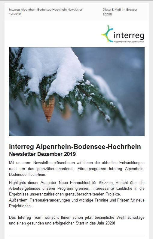 Neuigkeiten rund um Interreg ABH - der Newsletter ist da!